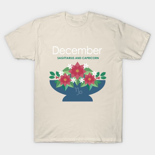 December Birth Flowers T-Shirt by LjM